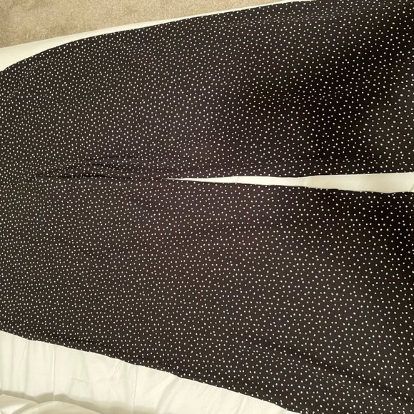 MM by My Michelle Black and White Polka Dot Wide Leg Dress Pants with Pockets - Picture 4 of 5